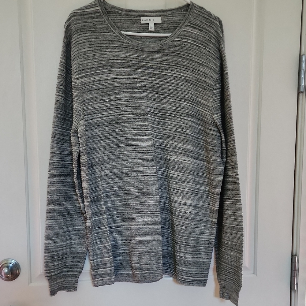 CALIBRATE Gray Knit Mens Sweater Top